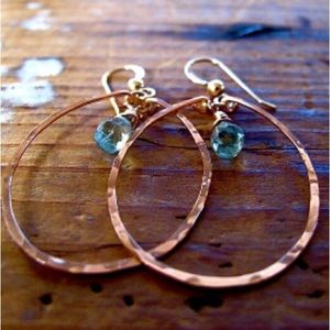 Blue Topaz Hoop Earrings